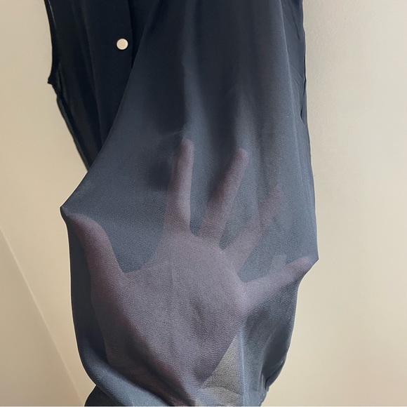 No Tag, Western Style Sheer Gold Details Tank Top, Size L - Picture 5 of 8